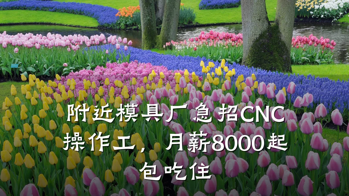 附近模具厂急招CNC操作工，月薪8000起包吃住